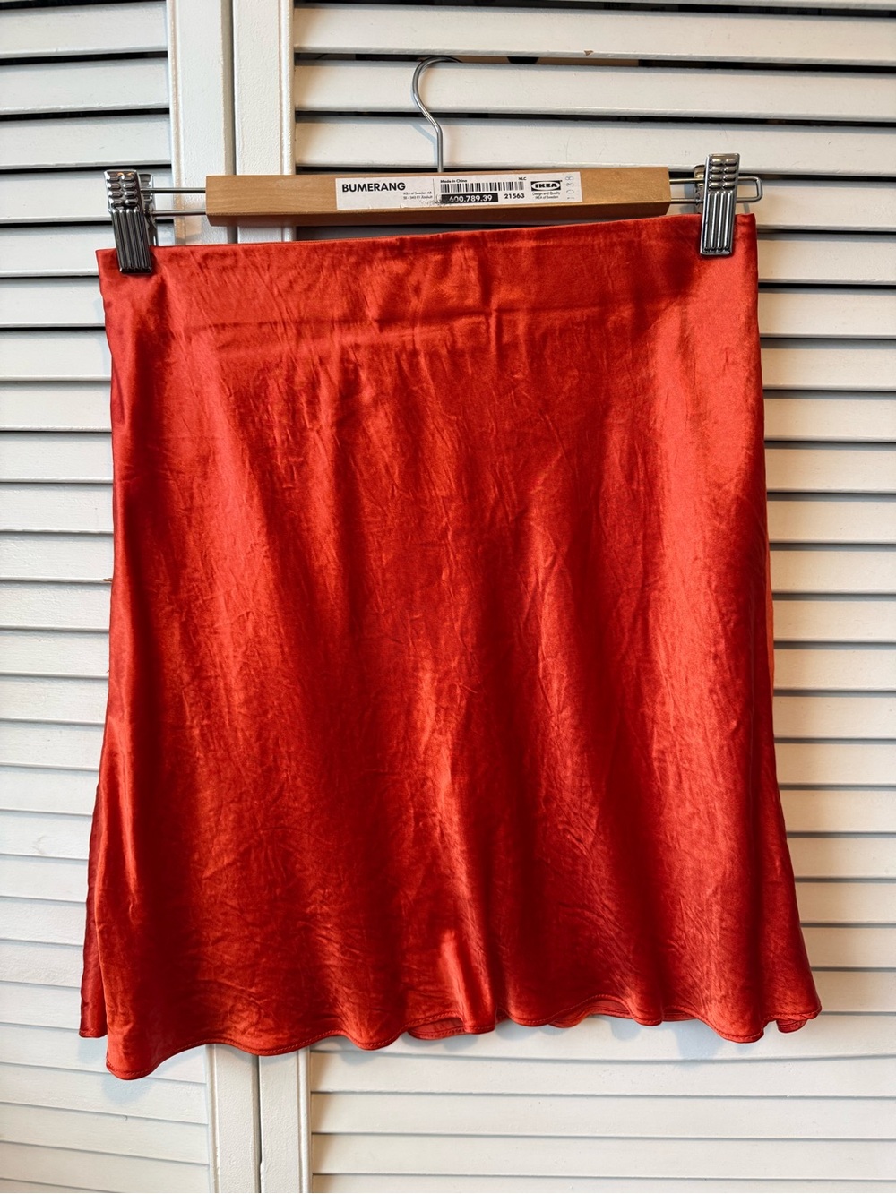 Orange Satin A-Line Women's Skirt